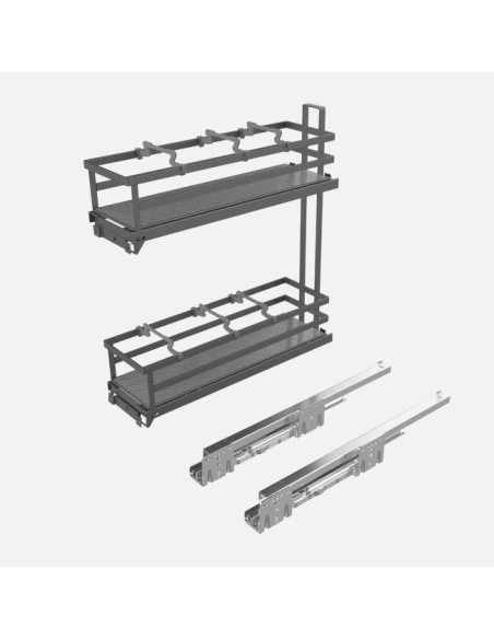Caisson Coulissant À Fond Plein 150 Mm | Rangement Latéral Fermeture Douce