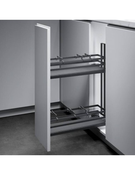 Caisson Coulissant À Fond Plein 150 Mm | Rangement Latéral Fermeture Douce