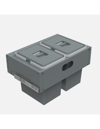 Poubelle Sous Évier Elletipi Pour Meuble De 600 mm - 2 Bacs, 36 L - Poubelles Coulissantes 2