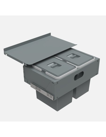 Poubelle Sous Évier Elletipi Pour Meuble De 600 mm - 2 Bacs, 36 L - Poubelles Coulissantes