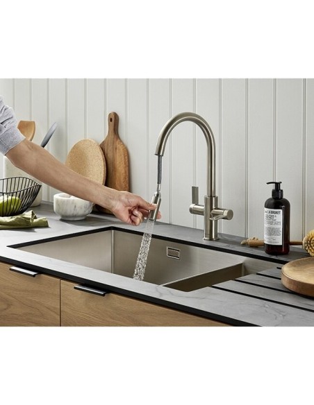Robinet Clearwater Kira Double Levier Douchette Extractible Nickel (Pvd)