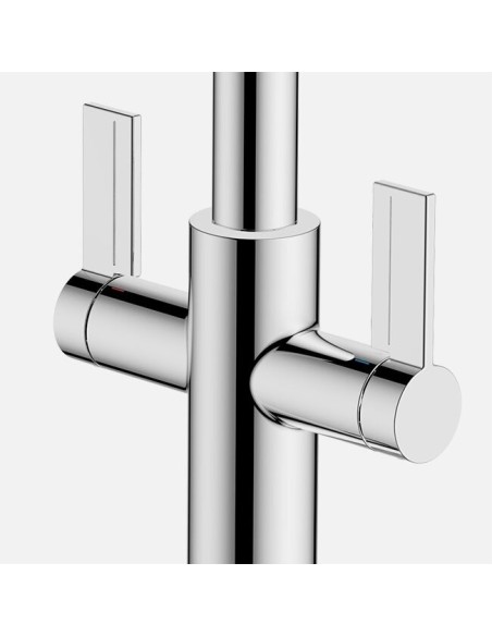 Robinet Clearwater Kira Chrome Double Levier Et Douchette Extractible