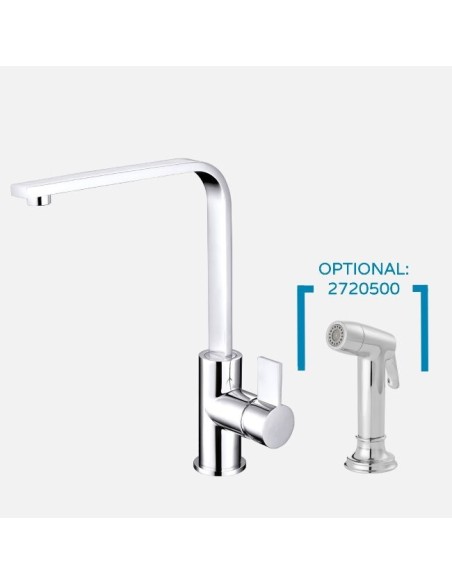 Robinet Sheratan Plat Chrome - Robinet Fin Et Épuré En Ligne !