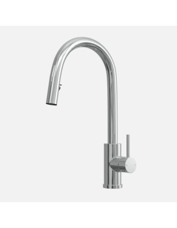 Robinet De Cuisine Tuscany Levier Latéral Et Douchette Extractible Chrome