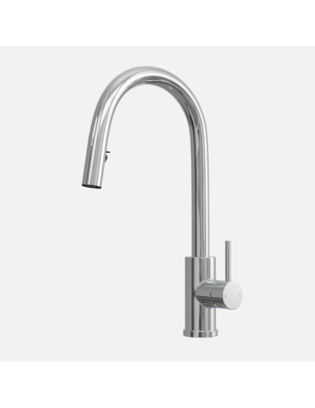 Robinet De Cuisine Tuscany Levier Latéral Et Douchette Extractible Chrome