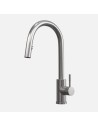 Robinet De Cuisine Tuscany Levier Latéral Et Douchette Extractible Nickel Brossé