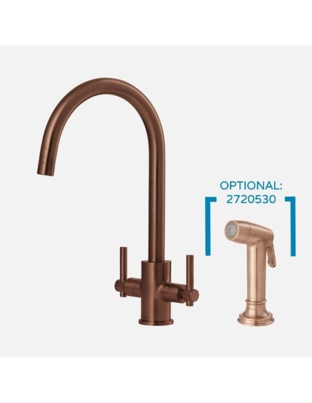 Robinet De Cuisine Clearwater Rococo En Cuivre Brossé - Mitigeur De Cuisine En Ligne