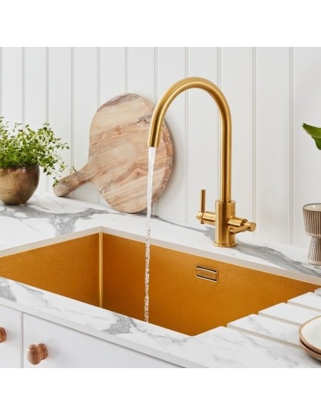 Robinet De Cuisine Clearwater Rococo En Laiton Brossé - Mitigeur De Cuisine En Ligne
