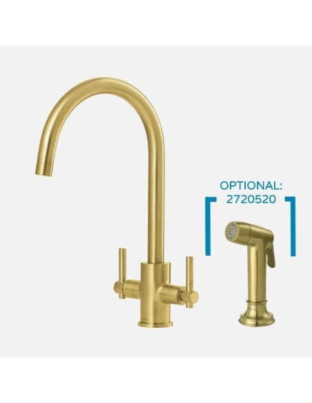 Robinet De Cuisine Clearwater Rococo En Laiton Brossé - Mitigeur De Cuisine En Ligne