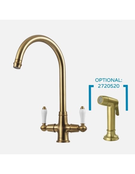 Robinet De Cuisine Clearwater Elegance En Laiton Satiné