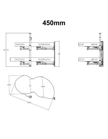 Meuble D’Angle Cuisine Easy Swing Forme Haricot Avec Base Antidérapante - Rangement Cuisine