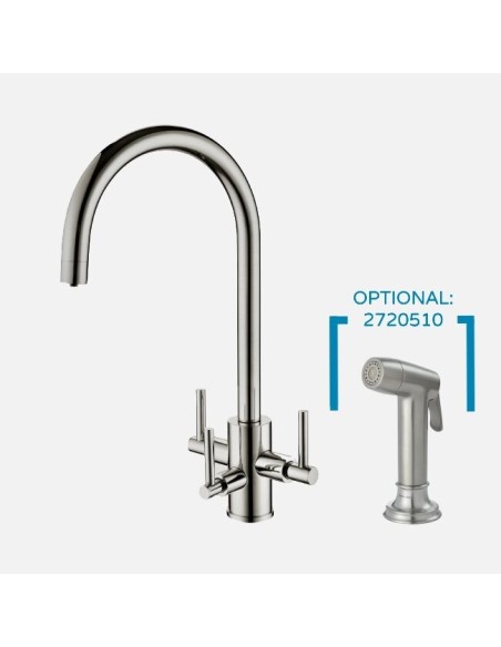 Robinet Clearwater Stella Tri-Spa Nickel Eau Chaude Froide et Filtrée