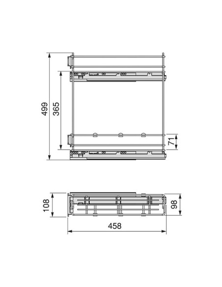 Étagère À Épices Coulissante Titane 150 Mm - Fermeture Douce Rangement Latéral