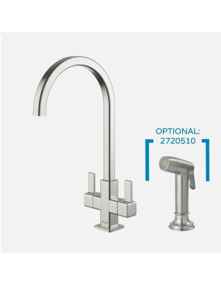 Robinet Cherika Carré Nickel Brossé - Robinet De Cuisine Design Carré