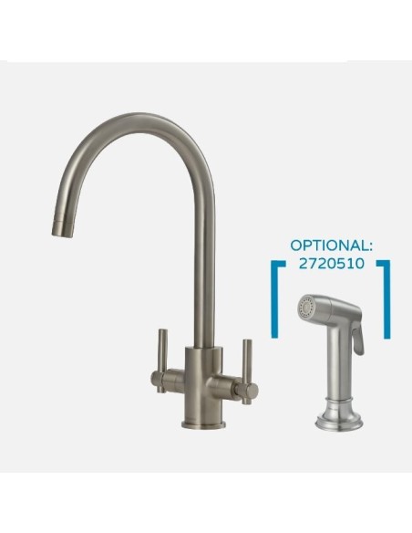 Robinet De Cuisine Clearwater Rococo En Chrome Brossé - Mitigeur De Cuisine En Ligne