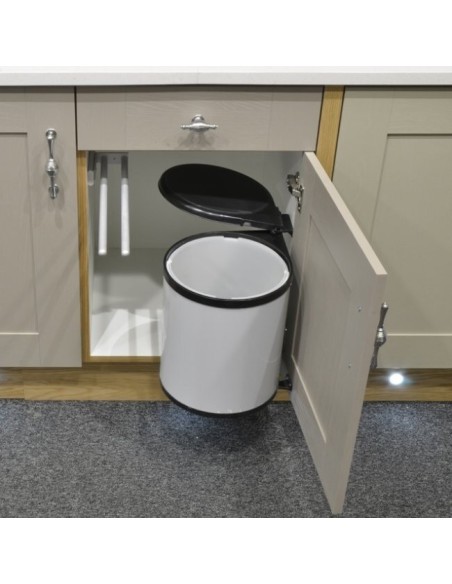 Poubelle Ronde Chromée 14 Litres - Poubelle De Cuisine En Ligne