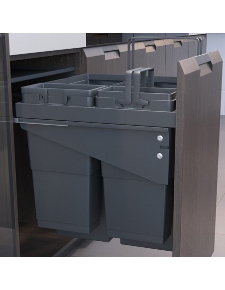 Poubelle Coulissante À Fermeture Douce 78 L Pour Meuble De 600 mm
