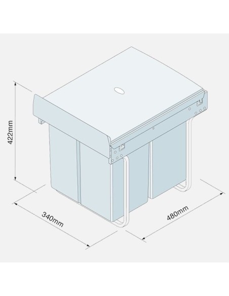 Poubelle Coulissante Compacte 40 L Pour Meuble De 400 mm