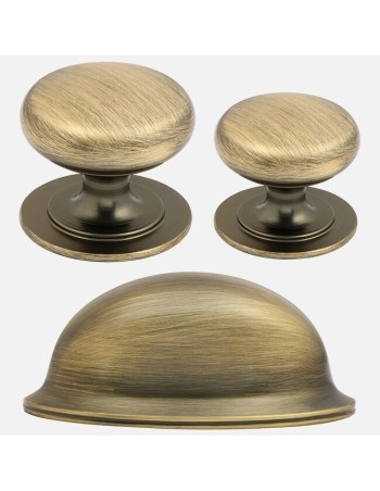 Poignées Coquille Et Boutons Assortis En Bronze Clair - System 2