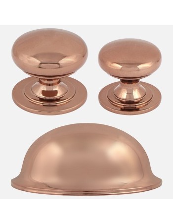 Poignées Coquille Et Boutons Assortis En Or Rose - System 2