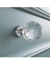 Bouton De Meuble En Cristal Avec Base Chrome