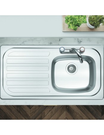 Évier Clearwater En Inox À Cuve Unique Avec Deux Trous Pour Robinet