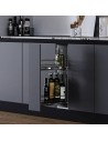 Étagère À Épices Coulissante Titane 150 Mm - Fermeture Douce Rangement Latéral