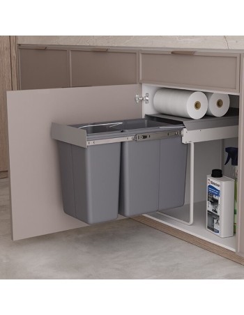 Poubelle Coulissante Compacte 30 L Pour Meuble De 300 mm
