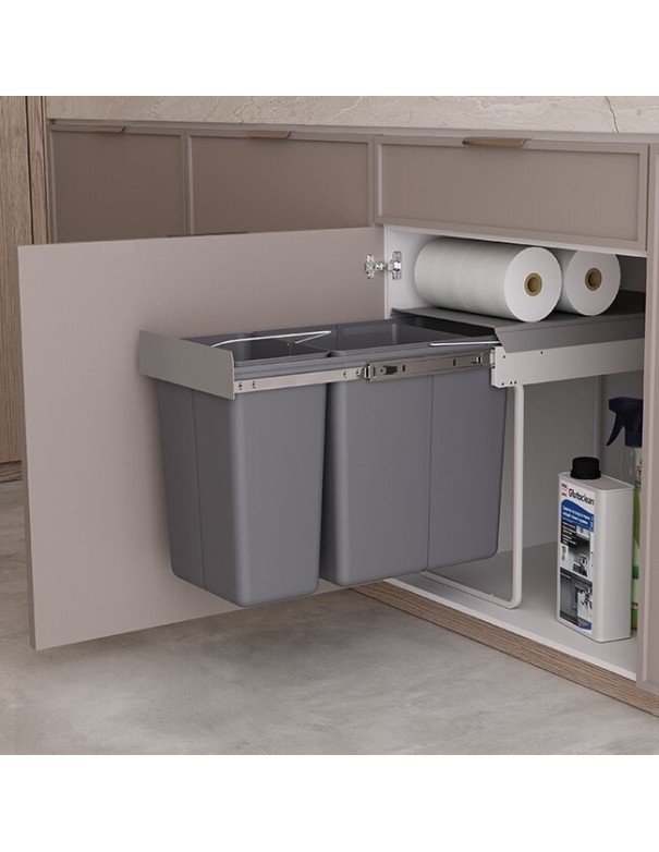 Poubelle Coulissante Compacte 30 L Pour Meuble De 300 mm