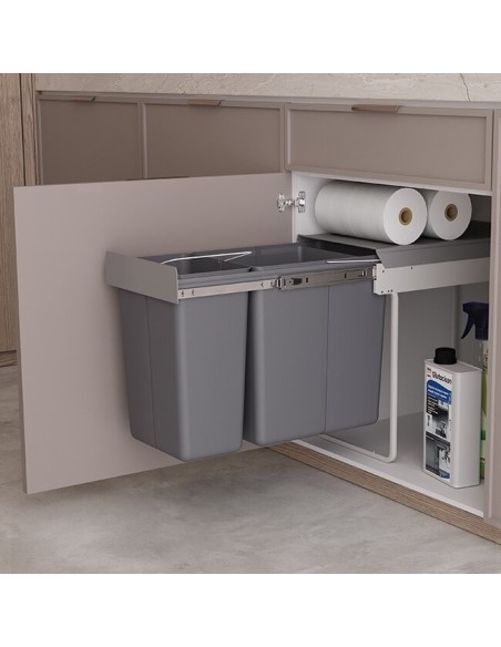 Poubelle Coulissante Compacte 30 L Pour Meuble De 300 mm