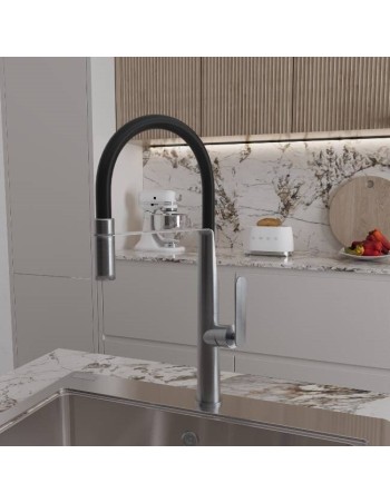Mitigeur Effe Brossé Bec Flexible Extractible - Mitigeur De Cuisine 2