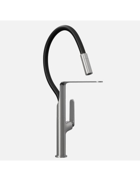 Mitigeur Effe Brossé Bec Flexible Extractible - Mitigeur De Cuisine