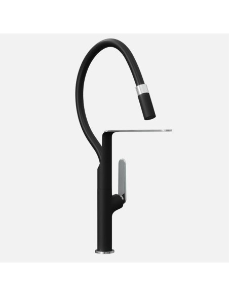 Mitigeur Effe Noir Bec Flexible Extractible - Mitigeur De Cuisine