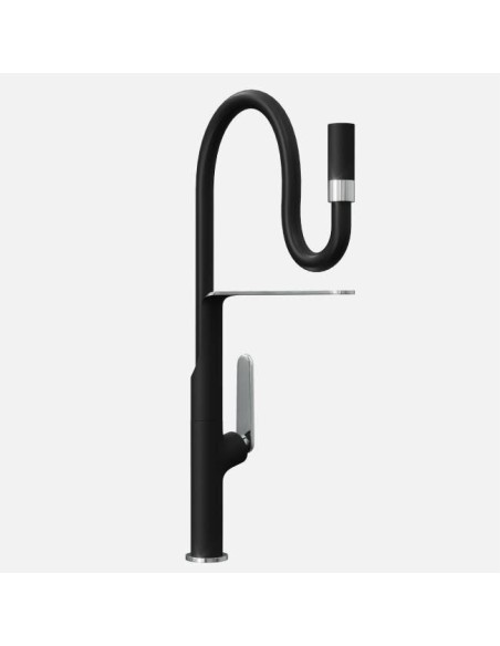 Mitigeur Effe Noir Bec Flexible Extractible - Mitigeur De Cuisine