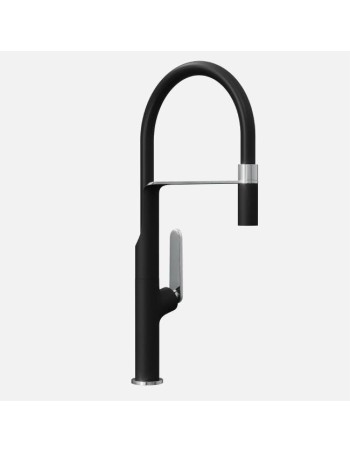 Mitigeur Effe Noir Bec Flexible Extractible - Mitigeur De Cuisine
