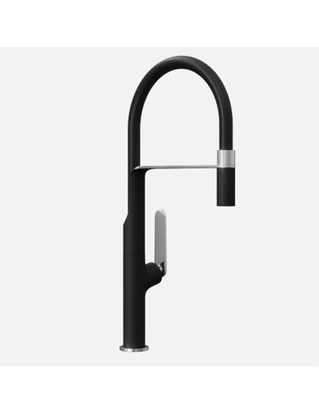 Mitigeur Effe Noir Bec Flexible Extractible - Mitigeur De Cuisine