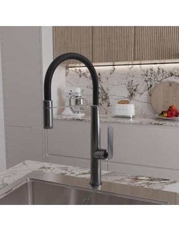 Mitigeur Effe Gris Foncé Bec Flexible Extractible - Mitigeur De Cuisine 2