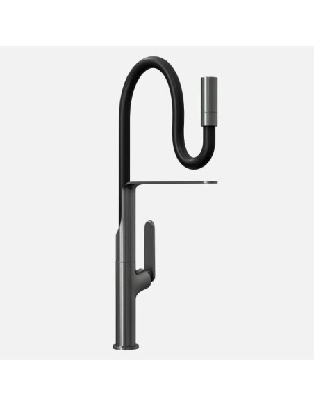 Mitigeur Effe Gris Foncé Bec Flexible Extractible - Mitigeur De Cuisine