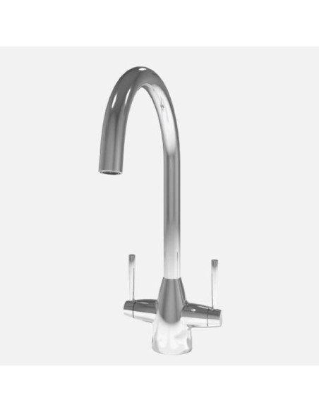 Mitigeur Ivy Chromé Col De Cygne Double Levier -  Mitigeur De Cuisine