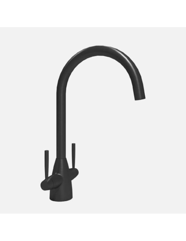 Mitigeur Ivy Noir Col De Cygne Double Levier - Mitigeur De Cuisine