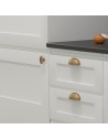 Poignée Coquille Et Bouton Ovale Monza Modernes Finition Bronze