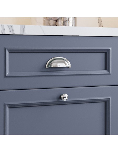 Oxford Poignées Coquille Et Boutons En Laiton Chrome Accessoires Cuisine