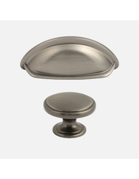 Oxford Poignées Coquille Et Boutons Gris Foncé - Accessoires Cuisine