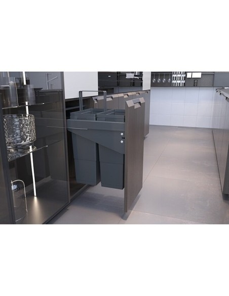 Poubelle Coulissante À Fermeture Douce 20 L Pour Meuble De 400 mm