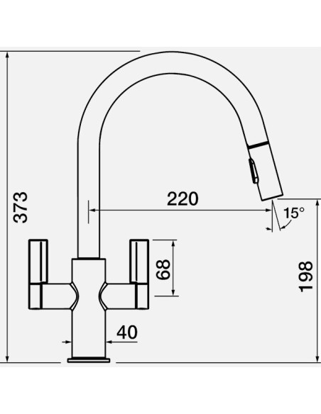 Robinet Clearwater Kira Double Levier Et Douchette Extractible Noir Mat