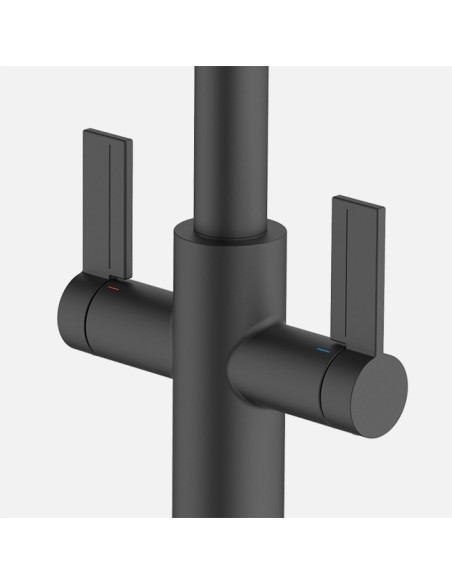 Robinet Clearwater Kira Double Levier Et Douchette Extractible Noir Mat