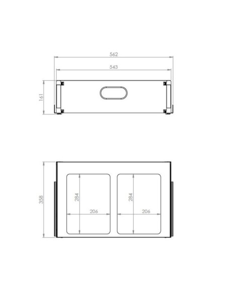 Poubelle Sous Évier Elletipi Pour Meuble De 600 mm - 2 Bacs, 36 L - Poubelles Coulissantes
