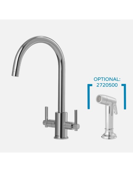 Robinet De Cuisine Clearwater Rococo Chromé - Robinet Mitigeur De Cuisine En Ligne